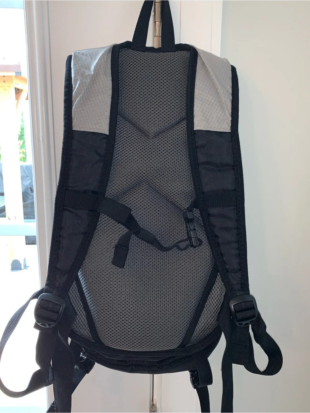 Eddie Bauer backpack small to medium green gray and black excellent condition